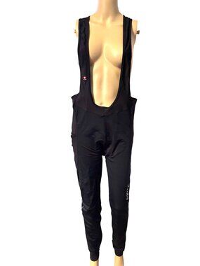 Santic Mens Black Cycling Bib Pants 4XL Padded Long-Length Breathable Tights